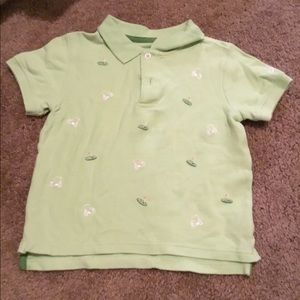 J khaki button polo shirt boys 4t